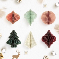 Handgefertigte Papier-Weihnachtsornamente im Großhandel, Wabenkugel-Anhänger-Dekoration für Party, Feiertage, Weihnachtsbaum