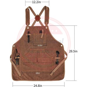 Professional Handmade Kitchen Aprons Custom Canvas Hair Cutting Barber Apron Aprons for <b>Women</b> and Men - Product Image 2