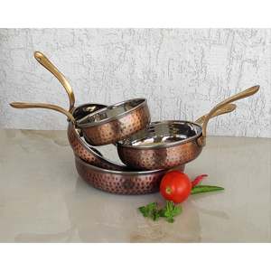 Juego de Utensilios de Cocina de Hierro Fundido con Acabado Antiguo - Sartén de Acero y Cobre Martillado para Cocina, Compatible con Estufas de Inducción - Product Image 4