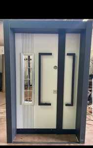 Puerta de seguridad de acero de diseño moderno y duradero con panel de metal para instalaciones de entrada exterior para proyectos residenciales - Product Image 4