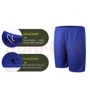 กางเกงฟุตบอลน้ำหนักเบา สวมใส่สบาย ระบายอากาศได้ดี แห้งเร็ว ผลิตจากโพลีเอสเตอร์ 100% เอวแบบรูดเชือก ปรับแต่งสี โลโก้ และชื่อทีมได้ - Product Image 2