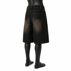 Pantalones Cortos de Mezclilla Anchos y Holgados para Hombre, con Logotipo Personalizado, de Alta Calidad, Estilo Vintage, Ropa Urbana, Jorts Desgastados, Fabricante - Product Image 6