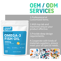 Gélules d'huile de poisson oméga 3 de pêche en haute mer, marque privée, 3000 mg, saveur citron, formule sans reflux, fabricant OEM