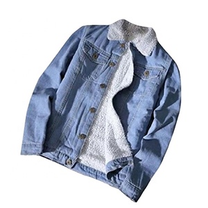 2022 High Quality Solid Blue Denim Men's Autumn Washable <b>Fur</b> <b>Jacket</b> Slim Stand Collar <b>Hooded</b> Denim <b>Jacket</b> - Product Image 1