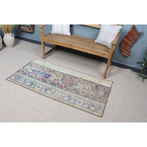 Alfombra Turca Vintage de 2.4x4.9 pies, Alfombra Pequeña, Alfombra Azul Ombré - Product Image 1