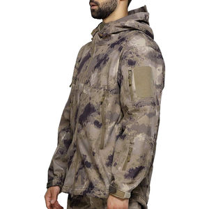 Camouflage Tactical <b>Men</b> Hooded Waterproof Hunting Jacket For <b>Men</b> <b>Coats</b> OEM Design Outdoor Camping Windbreaker Camouflage Jacket - Product Image 5