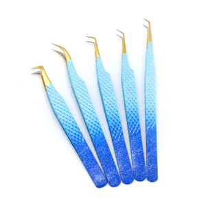 Nouvelle arrivée 45 pince à cils à pointe pointue 90 degrés outil de volume de pointe en fibre pince à épiler classique souple en acier inoxydable japonais - Product Image 2