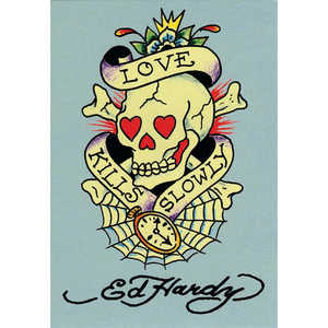 Carte postale de collection Ed Hardy avec motif 'Love Kills Slowly' - Product Image 1