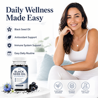Gummies d'huile de nigelle OEM sous marque privée, extrait de Nigella Sativa pressé à froid, soutien du système immunitaire, supplément antioxydant