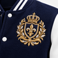Veste de baseball unisexe en coton doux à col montant personnalisé avec logo pour hommes et femmes, hiver rose