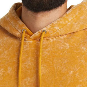 Venta al por mayor 100% algodón lavado con ácido sudaderas con capucha para los hombres de gran tamaño desgastado térmico logotipo personalizado patrón sólido francés polar invierno tamaño - Product Image 4