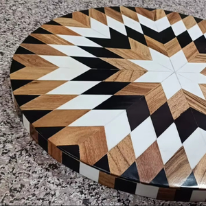 Résine de qualité supérieure et bois d'acacia iinlay planche à découper de cuisine hacher, fromage et bloc de service faits à la main pour un usage domestique - Product Image 1