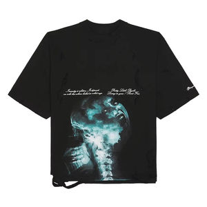 เสื้อยืดถักแขนสั้นสำหรับผู้ชายเสื้อยืดโอเวอร์ไซส์สไตล์วินเทจผ้าฟอกกรดซีดจางใส่สบาย2025 - Product Image 1