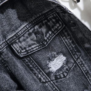 Custom Casual suelta de manga larga recubierta de camuflaje Jean Biker estilo formal chaqueta de mezclilla para los hombres - Product Image 5