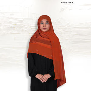 Luxury Crystal Accent Long Hijab <b>Scarf</b> <b>for</b> Muslim <b>Women</b> | Soft Chiffon Lightweight & Breathable Stylish Head Cover - Product Image 3