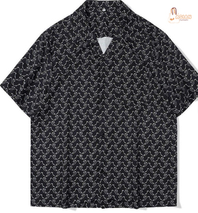 Custom Cuban Collar Linen Short Sleeve Silk Button up Down <b>Bowling</b> Men's Shirts - Product Image 1