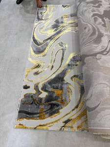 Alfombra Moderna Adiva, Rectangular, Jacquard, Hecha a Máquina, de Polipropileno, Yute y Poliéster, Tejida, de Pelo Alto, Gruesa, Resistente a las Manchas, Abstracta - Product Image 5