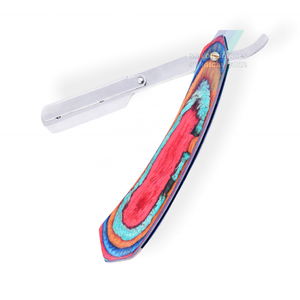 Maquinilla de afeitar recta clásica para hombre con hoja de acero inoxidable y mango de madera de haya afilada preliminar para afeitar para barberos - Product Image 2