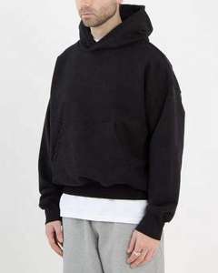 Topshow personnalisé Logo 500GSM 600GSM hommes surdimensionné épais poids lourd coton goutte épaule Boxy blanc recadrée à capuche hommes - Product Image 2