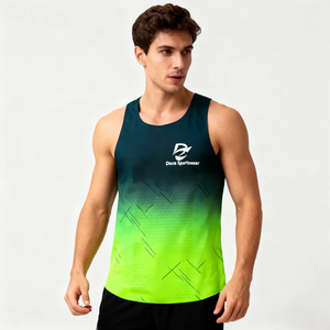 Manufacturer Supply Custom Sublimation Print Quick Dry Unisex Summer Running Marathon Gym Fitness Running Singlet Training <b>Vest</b> - Product Image 6