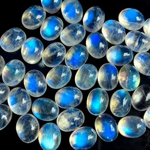 Cabujón Ovalado de Piedra Lunar Arcoíris de 10x8 mm |   Piedras Sueltas de Grado AA para Anillos y Collares - Product Image 1