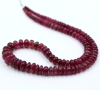 Doğal kırmızı yakut Rondell boncuk 4X11MM 16 "el yapımı dağınık boncuklar takı yapımı için pürüzsüz yakut pürüzsüz Rondell boncuk