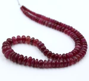 Natural red Ruby Rondell Beads 4X11MM 16" Handmade Loose Beads for Jewelry Making Smooth Ruby Smooth Rondell Beads - Product Image 3