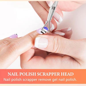 Pousse-ongles à cuticules pointus à double extrémité de haute qualité Logo personnalisé Pousse-cuticules en acier inoxydable pour manucure double face - Product Image 4