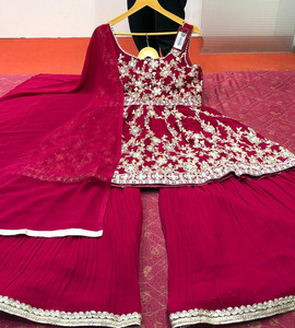 ชุดอินเดียและปากีสถานชุดผ้าชาริปักลายผ้าจอร์กาเต้ผ้าไหมหนาดีไซน์ล่าสุด - Product Image 4