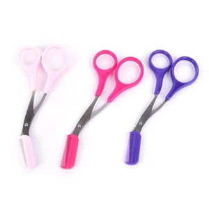 Ciseaux à sourcils en acier inoxydable Zuol approuvés CE ISO Peigne à cils Tondeuse Outil de beauté pour femmes dans la technologie du vide rose - Product Image 4