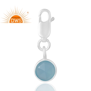 Best Selling 925 Sterling Silver Natural Aqua Chalcedony Gemstone Pendant Custom Jewelry For Women Gift For Her - Product Image 1