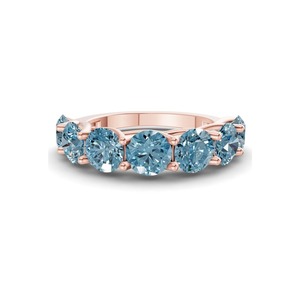 แหวนเพชรทรงกลมสีฟ้าไอซ์บลู น้ำหนัก 1.00 กะรัต ประดับเพชรแล็บโกรว์ 14K ทองคำแท้ สีฟ้าไอซ์บลู ความสะอาดระดับ VS ประกายระยิบระยับ - Product Image 2