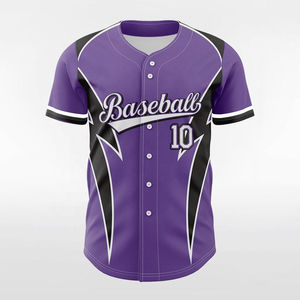Maillots de baseball pour jeunes personnalisés, uniformes boutonnés imprimés par sublimation avec matériel de softball en sergé et maillots d'équipe de baseball OEM - Product Image 2
