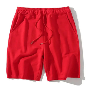 Shorts d'été pour hommes en toile de coton mélangé respirante, couleur unie personnalisable, taille ajustable avec cordon de serrage, grammage lourd, meilleur matériau - Product Image 3