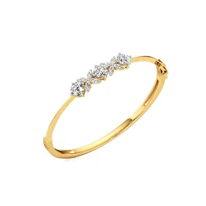 Bracelet ovale rigide multi-pierres captivant - Bracelet en diamants - Product Image 2