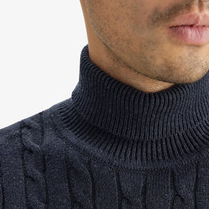 Suéter de punto de gran tamaño de manga completa de primera calidad para hombre, nuevo suéter de invierno de marca personalizada a la moda para hombre - Product Image 5