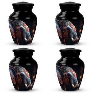 Ornate Luxury Stainless Steel Elephant Pet Urns <b>for</b> Cremation <b>Ashes</b> Modern Design <b>Keepsake</b> Decorative Infant & Adult Funeral Urn - Product Image 6