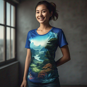 Custom All Graphic Print Tee Shirt Women Summer Quick Dry Sports TShirt Women Digital Print Sublimation T Shirts Ladies - Product Image 2