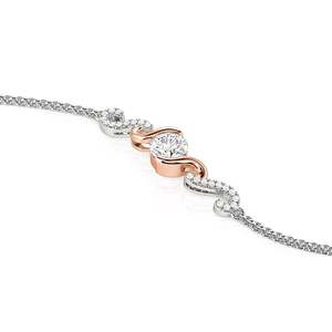สร้อยข้อมือเงินแท้ Jeulia Amore รุ่น Two Tone Bypass Pave Fine Charm - Product Image 2