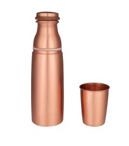 Fournisseur de bouteille simple fantaisie en cuivre martelé maison école bureau utilisation eau potable bouteille en cuivre fait main bouteille robuste - Product Image 6