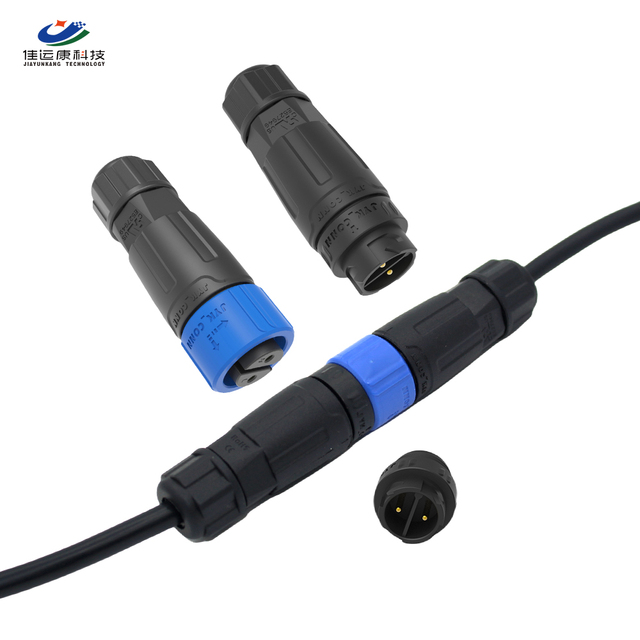 Quick Lock Plastic Assembly Plug IP67 Outdoor Electrical Power Wire Waterproof Connector M16 2 Pin for LED Light System