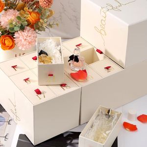 Calendrier de l'avent de Noël boîte-cadeau conception de roses vides avec revêtement UV mat stratification brillante vernissage manipulation d'impression personnalisée - Product Image 2