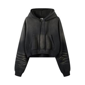 Sweat à capuche en molleton de coton à impression numérique pour femmes, sur mesure par le fabricant, coupe régulière, hiver - Product Image 4