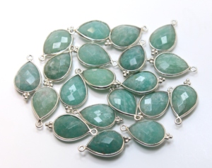 Pendentif en forme de poire à facettes en amazonite naturelle en argent sterling 925 pour mariages fêtes de fiançailles bijoux en argent élégants - Product Image 3