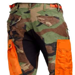 Tech Camouflage <b>Cargo</b> Pants Multi Pocket Utility <b>Joggers</b> Orange Accent Streetwear Tactical Slim Fit Pants <b>Men</b> - Product Image 4
