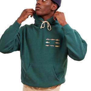 Low MOQ Fully Customized Minimal Embroidery Logo Men's Hoodies Heavyweight 100% Cotton Fleece Men Embroidered Pullover Hoodies - Product Image 2