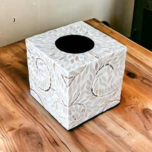 Porte-boîte à mouchoirs en tissu incrusté d'os de luxe fait à la main vente en gros de l'Inde pour la décoration de table - Product Image 2