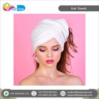 Grande vente, meilleure qualité, design attrayant, taille personnalisée, serviettes pour cheveux 100% coton biologique, écologiques, séchage rapide, sans azo.