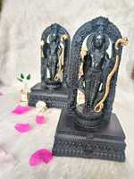 Ram Ji Murti avec Ayodhya Mandir modèle Shri Ram Ji idole pour la maison Temple bureau bureau voiture tableau de bord chambre décor cadeau spirituel