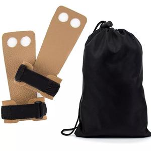 GAF Empuñaduras de gimnasia de cuero de 3 agujeros Empuñaduras de mano de levantamiento de pesas con soporte de muñeca Entrenamiento de protección de Palma - Product Image 2